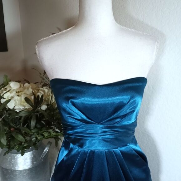 TWEEZE ME TEAL STRAPLESS DRESS SZ.7 EUC - Picture 3 of 6